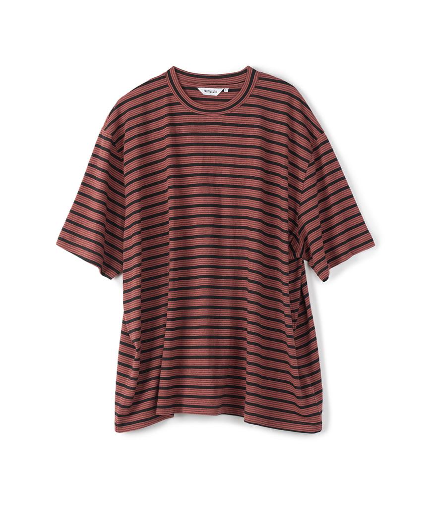 PARTIMENTO Mix Stripe Tee Vintage Red
