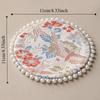 Cloth Pearls Edge Coaster Vintage Teapot Mat Swallow Brocade Cup Mat  Drinkware Accessories
