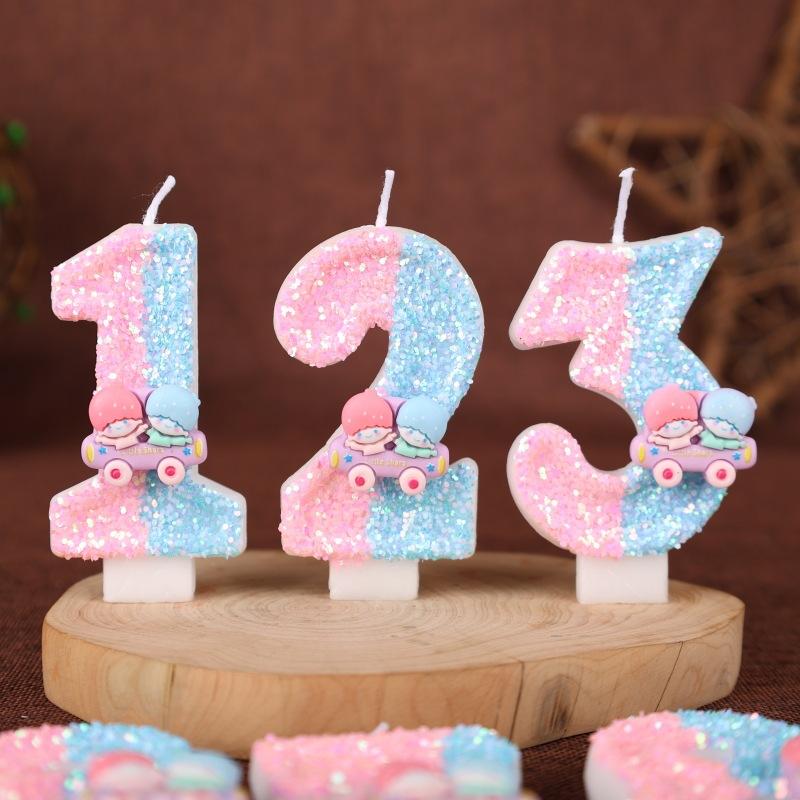 Gemini Digital Birthday Candle Cake Decoration Holiday Birthday Celebration Handmade Candle 0-9diy