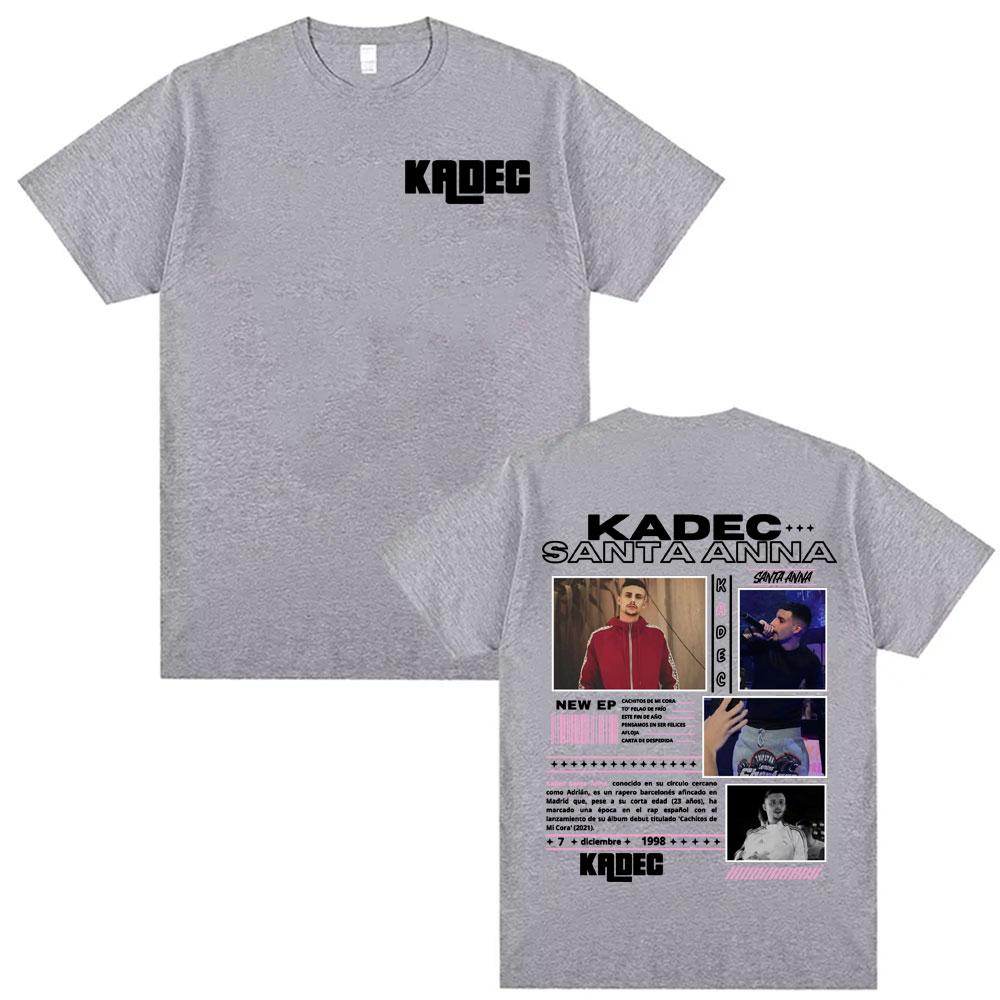 2025 Summer Rapper Kadec Santa Anna Tour Men Women High Quality  Oversized T-shirts Vintage 100% Pure Cotton Printed T-shirt