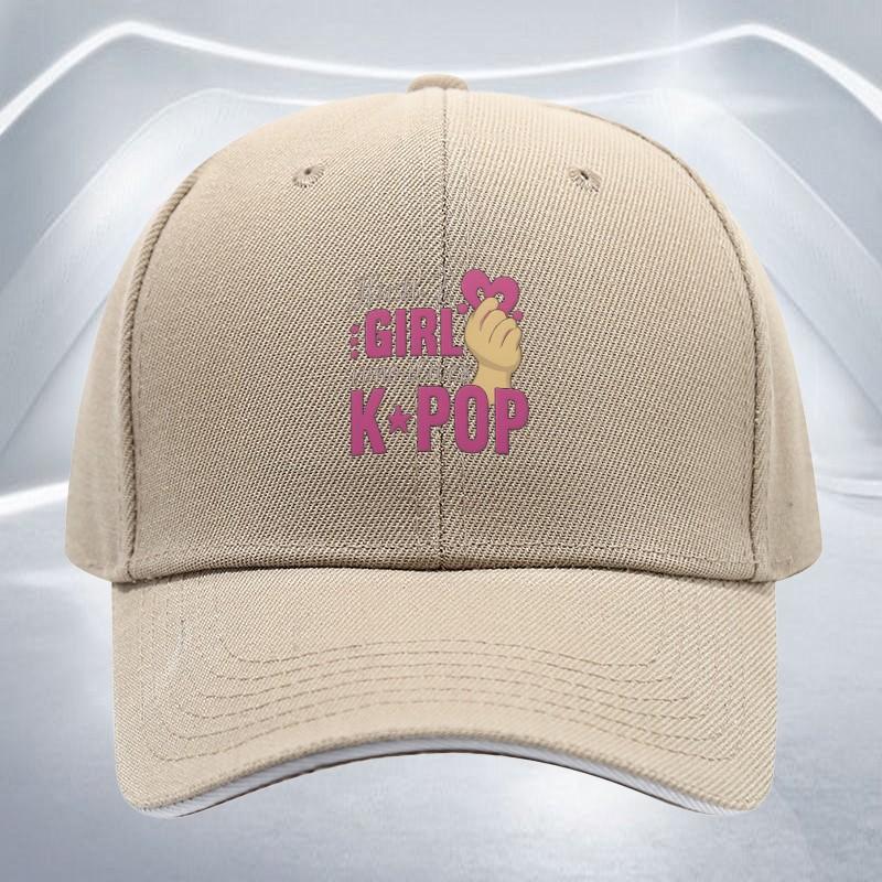 KPOP Girl Finger Heart Baseball Cap Polyester Adjustable Casual Hat for Adult Unisex Outdoor Sports