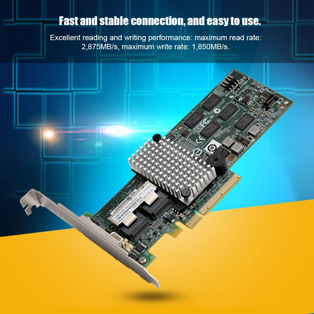 ASHATA Smart Array M5015 Array Card for Megaraid 9260-8i Controller RAIDLSI 46M0851, PCIe x8, Supports 3Gb/s and 6Gb/s and SAS Hard Disk Drives