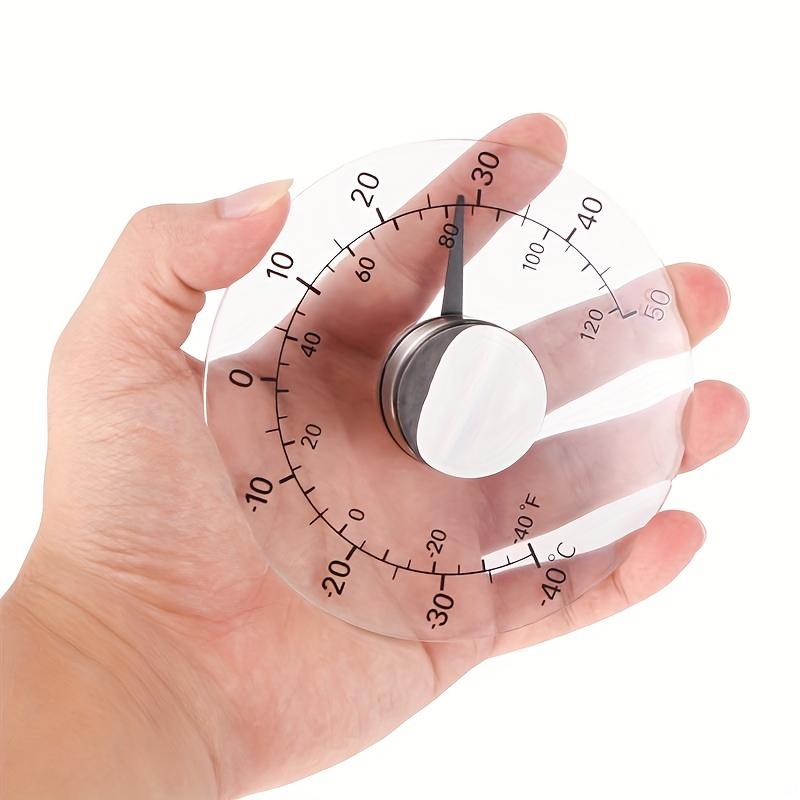 1 termómetro de ventana para interior y exterior, no requiere batería, esfera transparente, termómetro meteorológico, lecturas precisas para el hogar, la oficina, el patio
