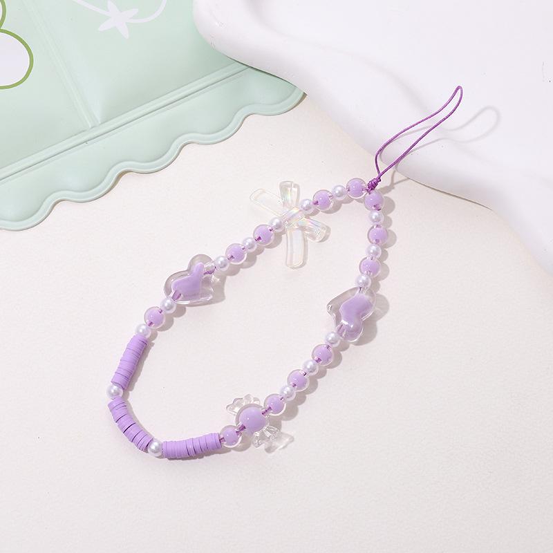 Colorful Bear Cartoon Phone Case Lanyard with Square Plaid Electroplating