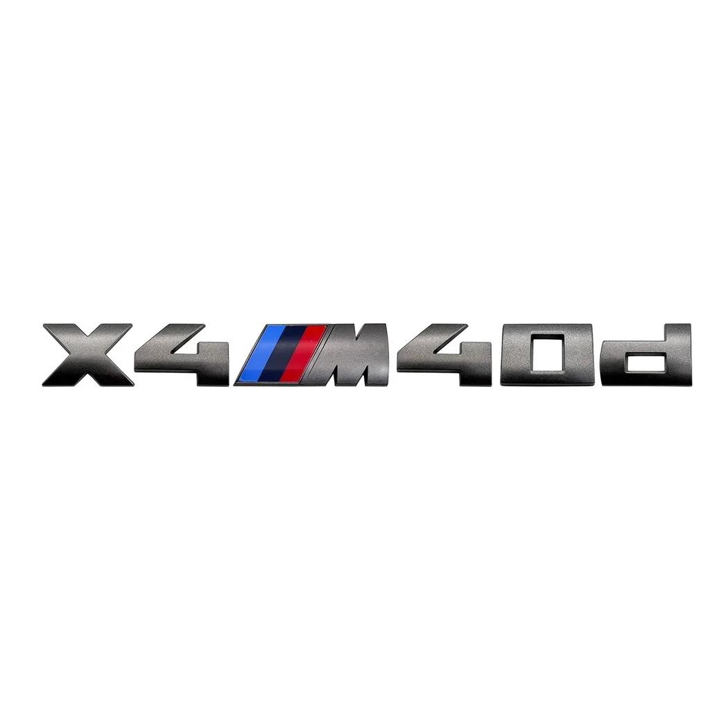 Emblema Grigio per BMW X3M X4M X5M X6M X7 Emblemi M Power Badge Logo 40i 40d 50i 50d 60d 60i Logo Posteriore in ABS Accessori Auto