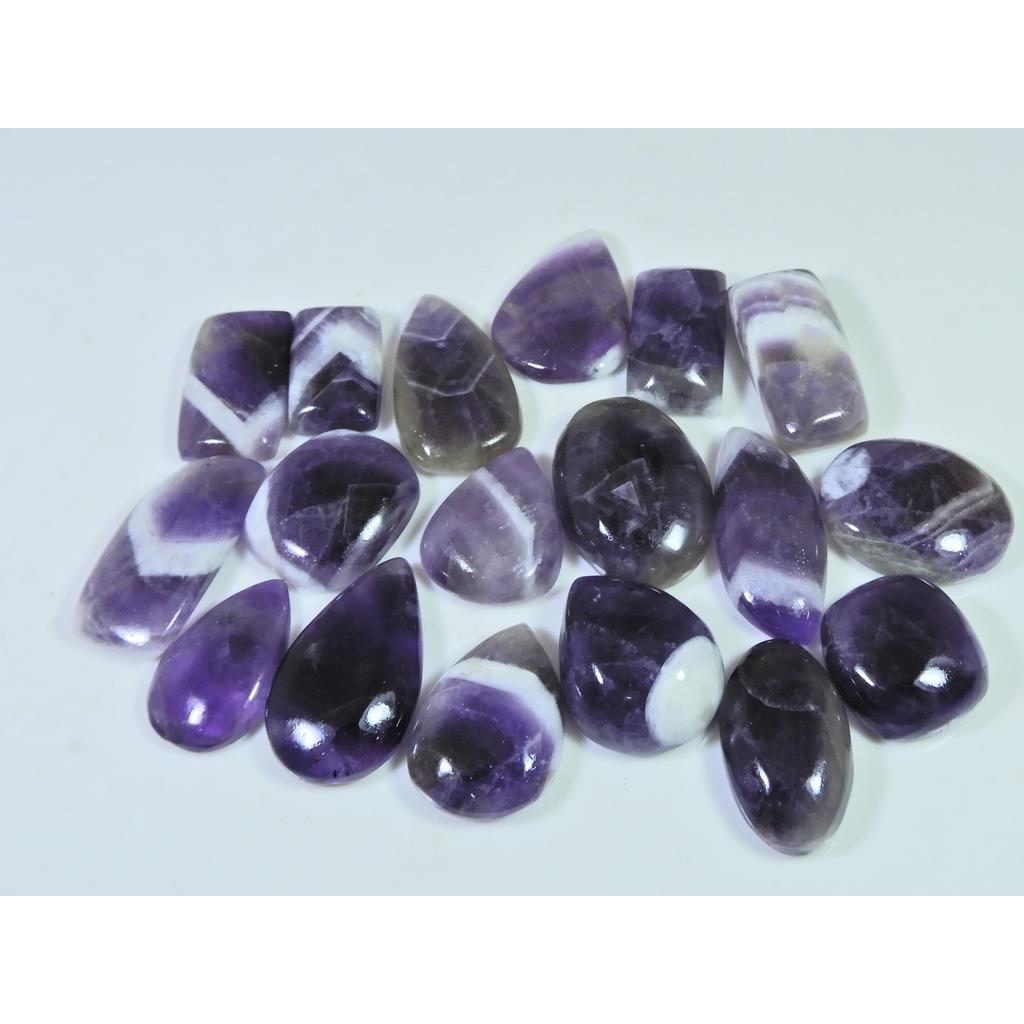 326Cts. Natural Amethyst Lace Agate Mix Cabochon Loose Gemstone 18 Pcs Lot C-815