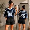 Unisex Fashion Sports Jersey Top Lightweight Breathable Athletic Shirt with Number Print for Casual and Sportswear