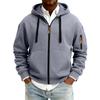 Men's Solid Color Zipper Hooded Cardigan Jacket Men's Sports Large Size Casual Sweatshirt Jacket
