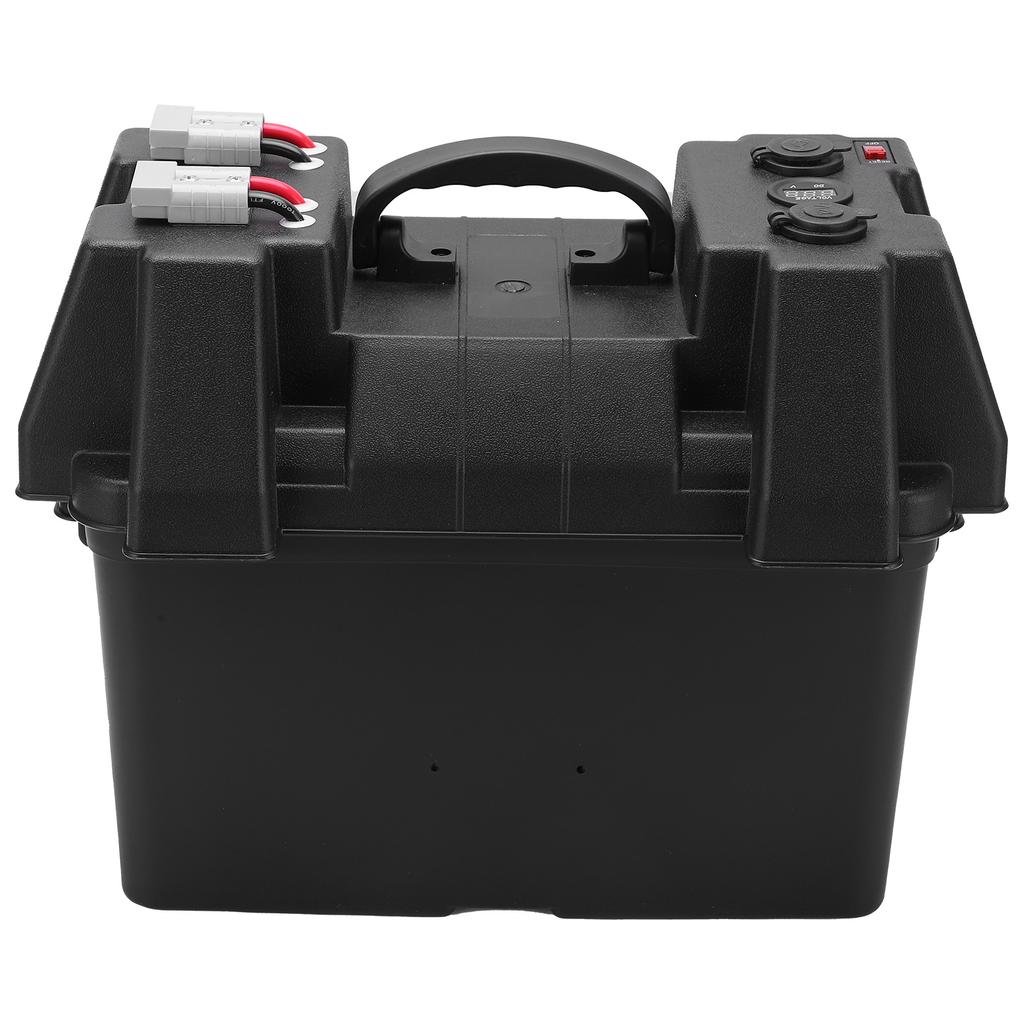 Backup Battery Box Power Center Portable Marine Accessary with Voltmeter for Car RV Yacht Ship 12V
