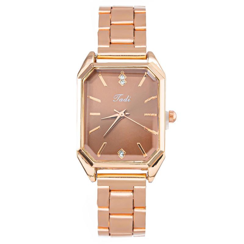 

Womens Stylish Square Dial Quartz Watch With Mineral Glass And Fold Clasp For Gift