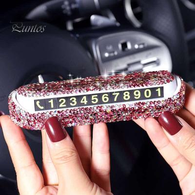 Delicate Eye-catching Interior Accessories Phone Number Plate Luminous Car Temporary Stop Sign Car Decor