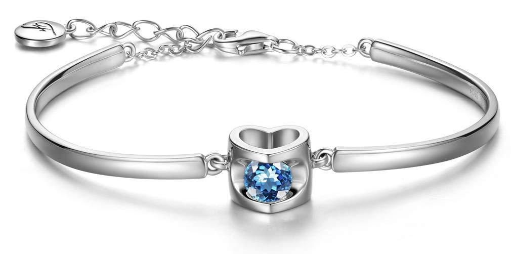 

Браслет с мотивом сердца EverFlawless Cubic Christmas из стерлингового серебра 925 пробы, сертификат соответствия, синий [CZ цирконий/не вызывает аллергии]