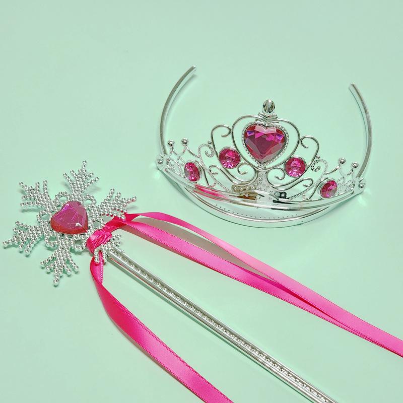 Elsa Princess Snowflake Wand & Crown Toy Set - Ice & Snow Series Hair Accessories Props