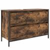 Bathroom Furniture Set 3 pcs Smoked Oak Wood Based Material