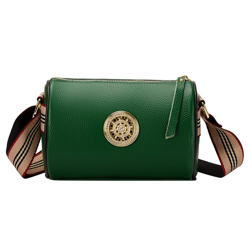 

Модная и ретро сумка через плечо из натуральной кожи большой вместимости, трендовая и простая сумка кросс-боди, стильная для женщин зелёный