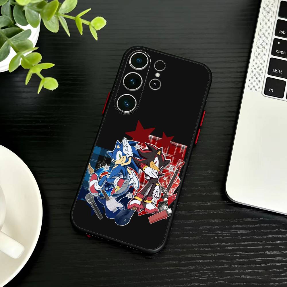 Hedgehog Knuckles Phone Case For Samsung S26,S25,S24,S23,S22,S21,S20,S30,Ultra,Plus,Fe,Note,5G Black Cover