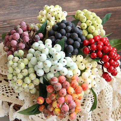 1PC Artificial Berry Foam Fruits Short Branch  Small Fruit Bunch Christmas Tree Decor