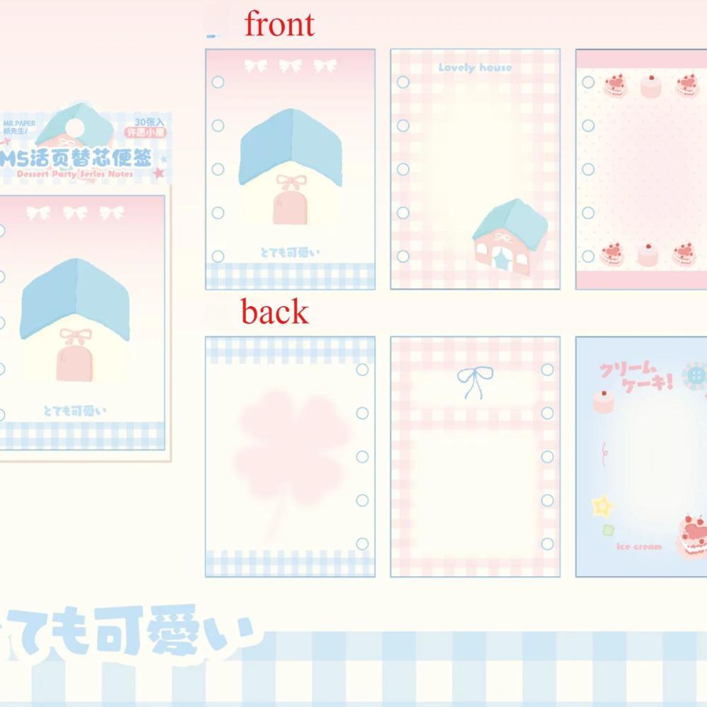 M5 30 listů Roztomilé barevné volné listy Vnitřní strana Deník Skicák Příslušenství Diář Kancelářské potřeby