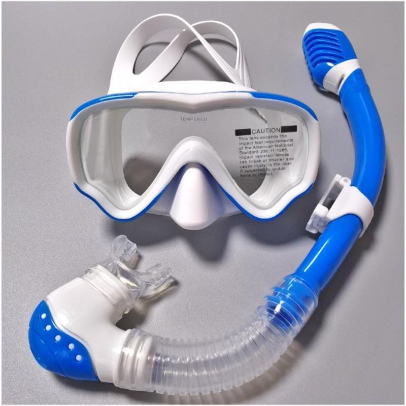 Scuba Diving Mask Snorkel Set Tempered Glass Professional Panoramic Snorkeling Gear Swimming Training Snorkel Kit Adults Youth