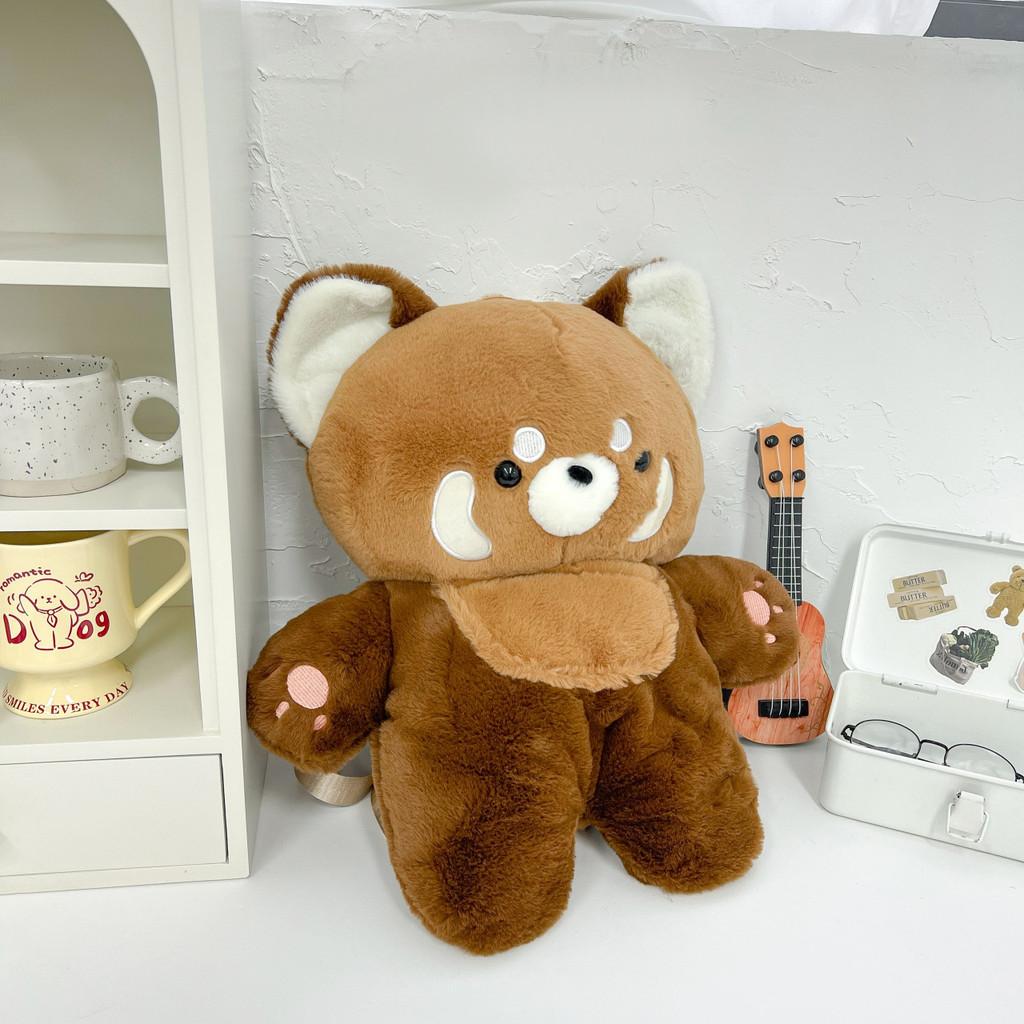 Plush Raccoon Cartoon Doll Backpack Outdoor Shoulder Bag Children Gift Festival