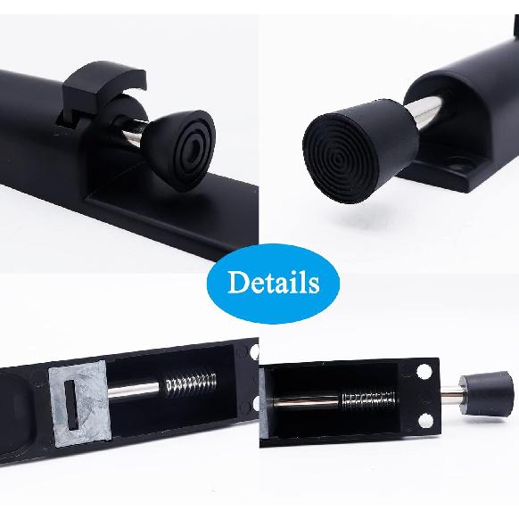 Kickdown Door Stop 2-Pack Easy Step Door Stopper Spring Loaded Telescopic Step On/Off Door Stopper Rubber Adjustable Heavy Duty Door Locks Holder