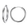 VNOX Basic Stainless Steel Hoop Earrings for Women Man Round Circle Loop Earring Aretes 25mm/20mm/11mm Unisex Ear Jewelry