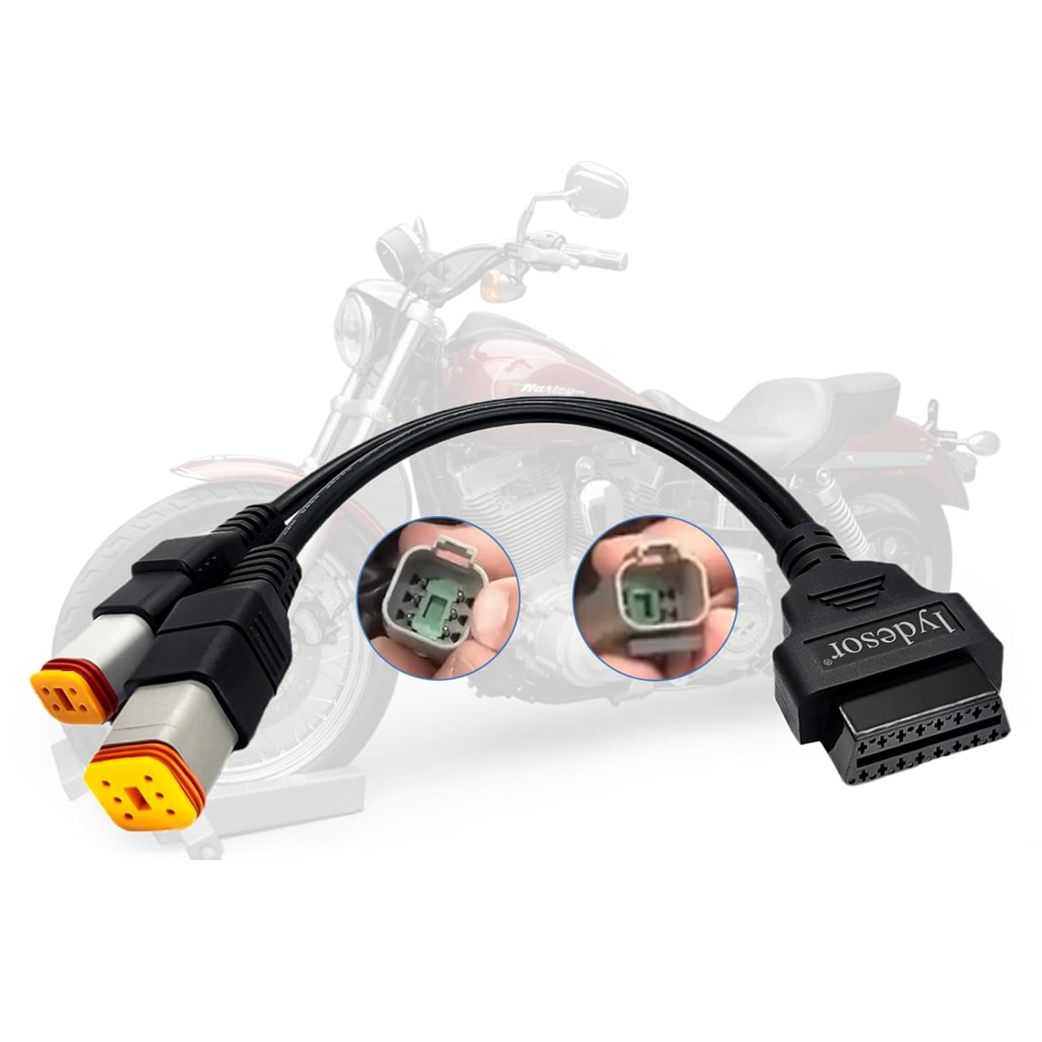 Obd2 Cable For Harley 4Pin+6Pin 2 In 1 Motorcycle OBD Scanner Adapter,OBD Connector Work With Many Motorcycle Diagnostic Tool 16 Pin To 4 Pin 6 Pin