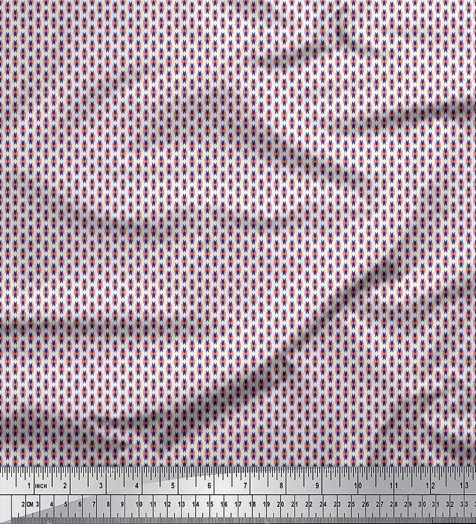 Soimoi Japan Crepe Satin Fabric Geometric Small Print Fabric by the metre 42 Inch