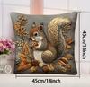 2D Printing Squirrel Pillow Cover Nature'S Artistry For Your Home Sofa Cushion Cover Home Decoration Pillowcase