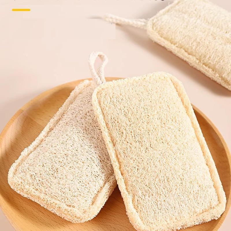 Natural Non Scratch Scrub Sponge Eco Friendly and Compostable Plant Fiber Loofah Dish Sponge Kitchen Scrubbers for Dish Biodegradable Cleaning Sponges