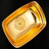 European Fruit Butter Cheese Tray,With lid Metal Bark Texture Shape Exquisite Golden Cake Plate,Snack Plate Wedding Decoration