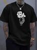 Rose Creative Print Casual Summer T-Shirt Short Sleeve For Men