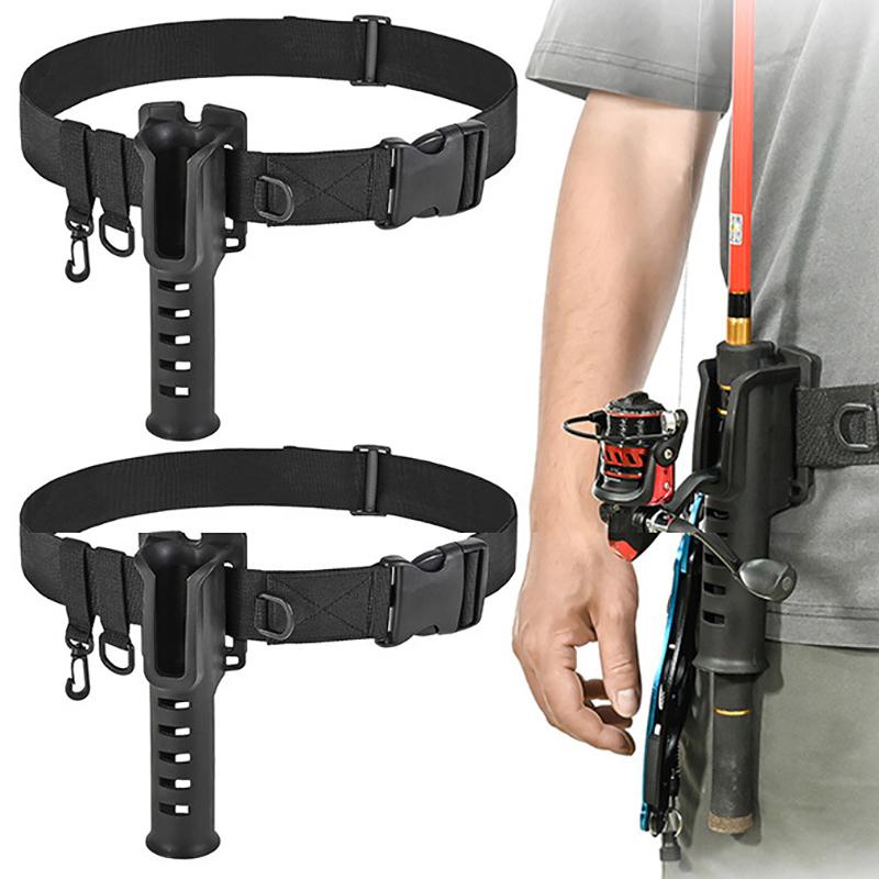 Portable Belt Rod Holder Fishing Gear Tackles Accessories Adjustable Waist Fishing Rod Holder Fishing Rod Pole Inserter