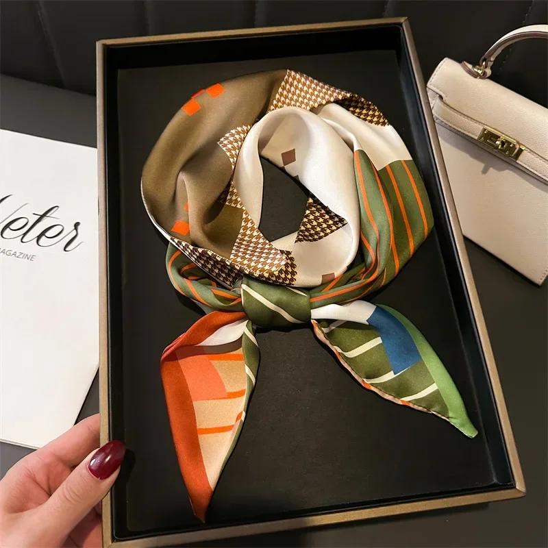Headband Wraps Scarf Female Shawl Neckerchief Print Scarves Women Fashion Hairbands Small Long Ribbon Handle Bag Ties