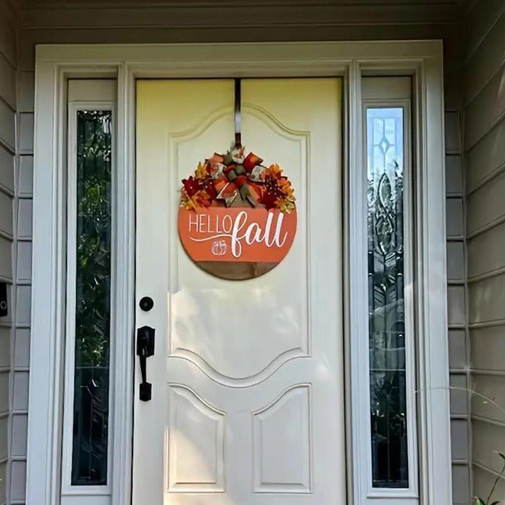 Pumpkin Wooden Welcome Door Hanging, Home Window Wall Decoration