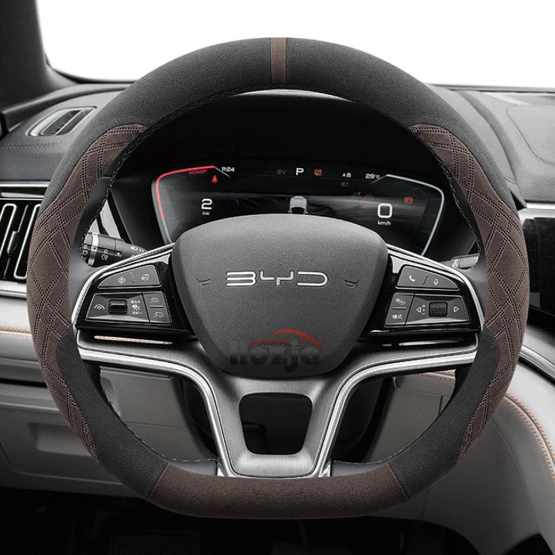 Wildleder Auto Lenkradbezug für BYD Song plus Song pro max dmi ev 2022 2023 2024 2025 Auto-Styling Autozubehör