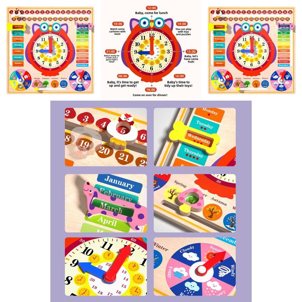 Wooden Calendar Clock Puzzle For Kids Educational Learning Toy For Preschool