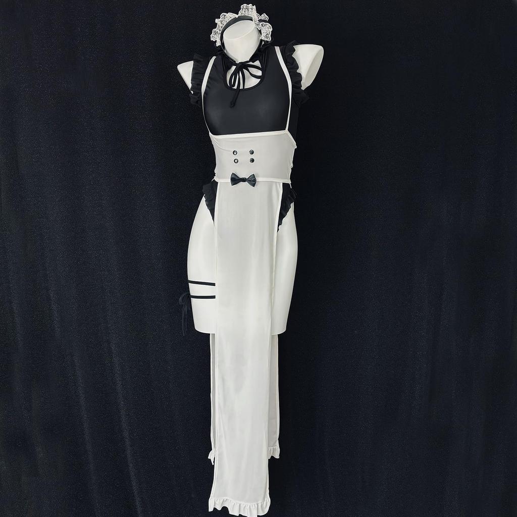 Sexy Maid Bodycon One String Black [SENMHS] Costume, Extreme, Moe, Cute, Tempting, Seductive, Bondage, Piece, Babydoll, Lingerie, Headband, Leotard,