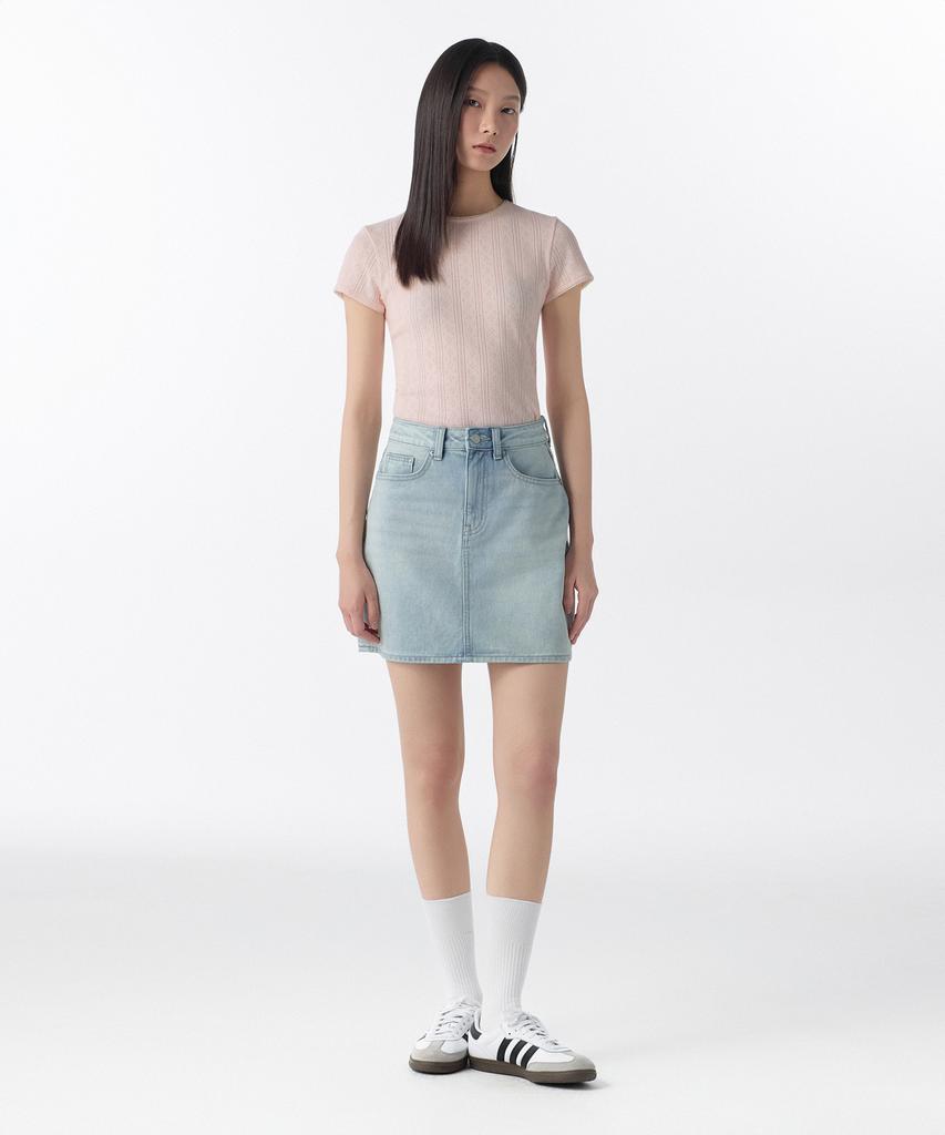 Musinsa Standard Woman Women'S Denim Mini Skirt [Sky Blue]