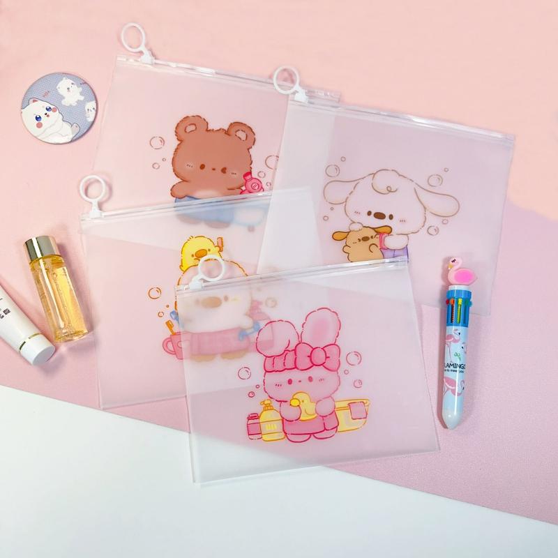 20PCS Cartoon Pattern Zipper Storage Bag Candy Snack Stationery Gift Package Kids Cute Plastic Sealed Storage Pouches 2025 New