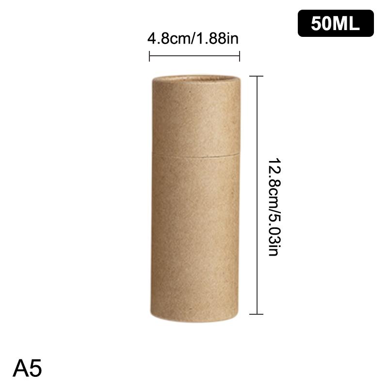 1Pcs Empty Thick Round Cowhide Empty Paper Tube Essential Oil Roller Bottle Packaging Box For Oil Perfume Container