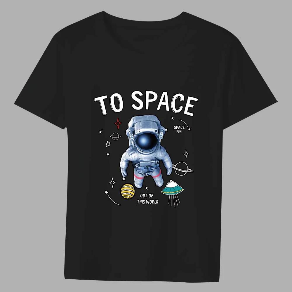 

Футболка Мужская Мода Повседневная Аниме Мультфильм Фэнтези Принт Астронавта Серия Топ Круглый вырез Приталенный Для поездок на работу Черная Мужская Футболка XXXXXL чёрный