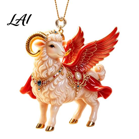 Décorations de fête d'intérieur Mouton de Noël plat 2D Ornement à suspendre avec cordon Cadeau en acrylique pour la famille et les amis Pendentif pour arbre Fête à la maison Festif