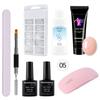 Kit de colle pour extensions d'ongles 15 ml, moule à ongles, brosse à double tête, kit de colle pour extensions d'ongles en cristal, kit de colle cristal