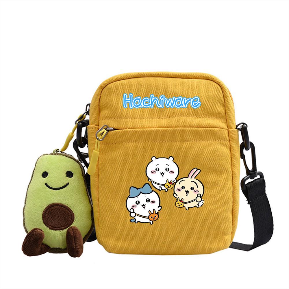 Chiikawa Cartoon Canvas Square Shoulder Bag With Inner Pouch For Casual Outings