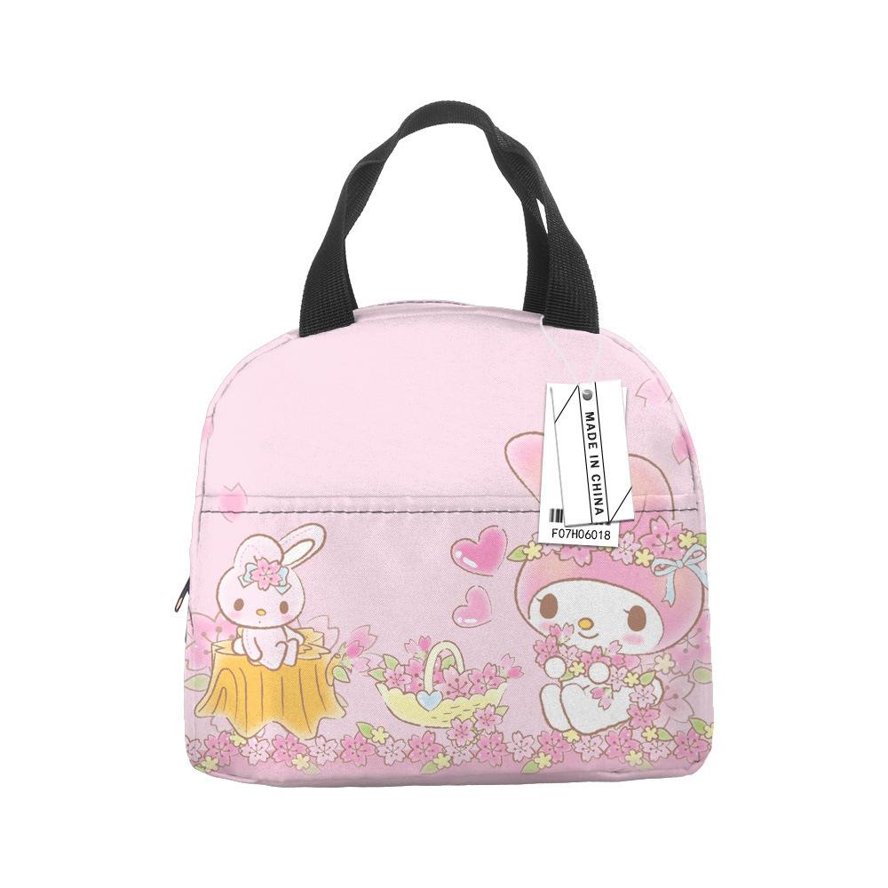 Hello Kitty Lunch Bag Large Capacity Rice Bag Bento Bag Tote Bag Waterproof Lunch Box Insulation Bag