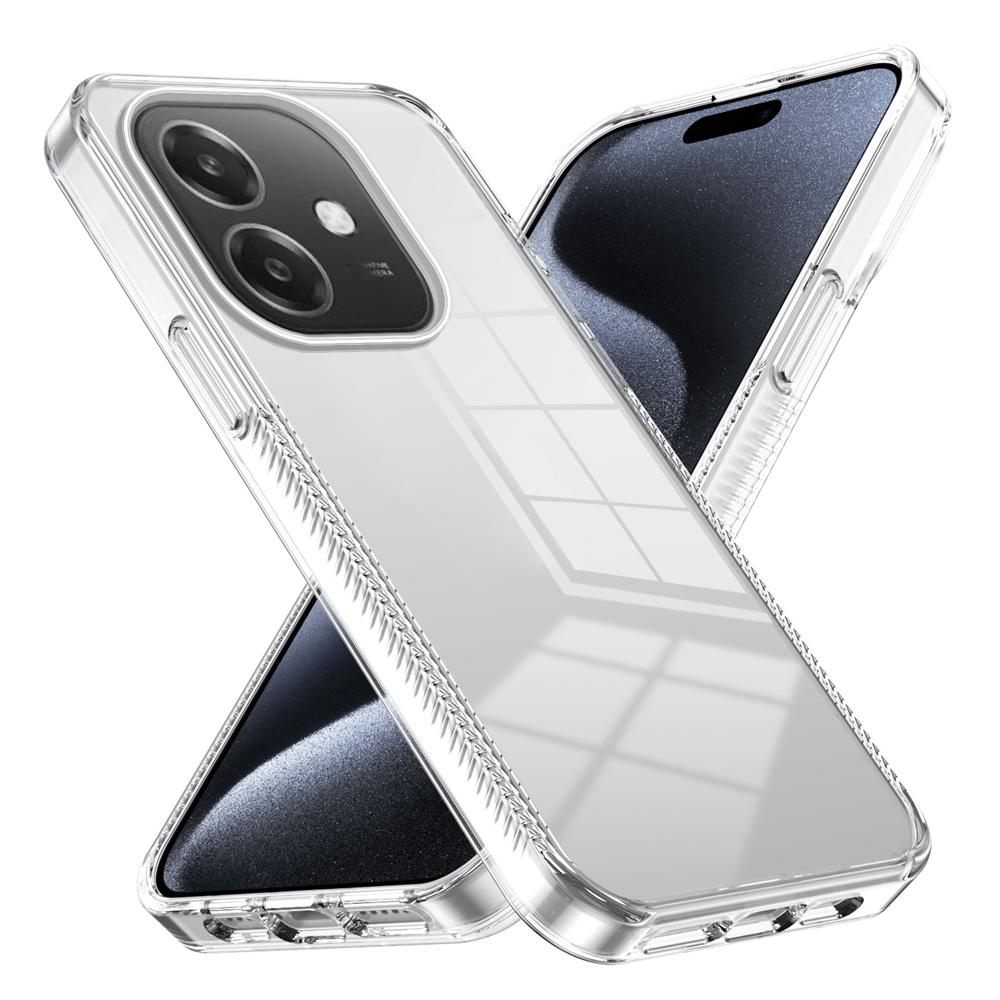 KEYSION Transparent Case for OPPO A3 A3X 5G Soft TPU+PC Anti-slip HD Clear Shockproof Phone Back Cover for OPPO A40 A40m