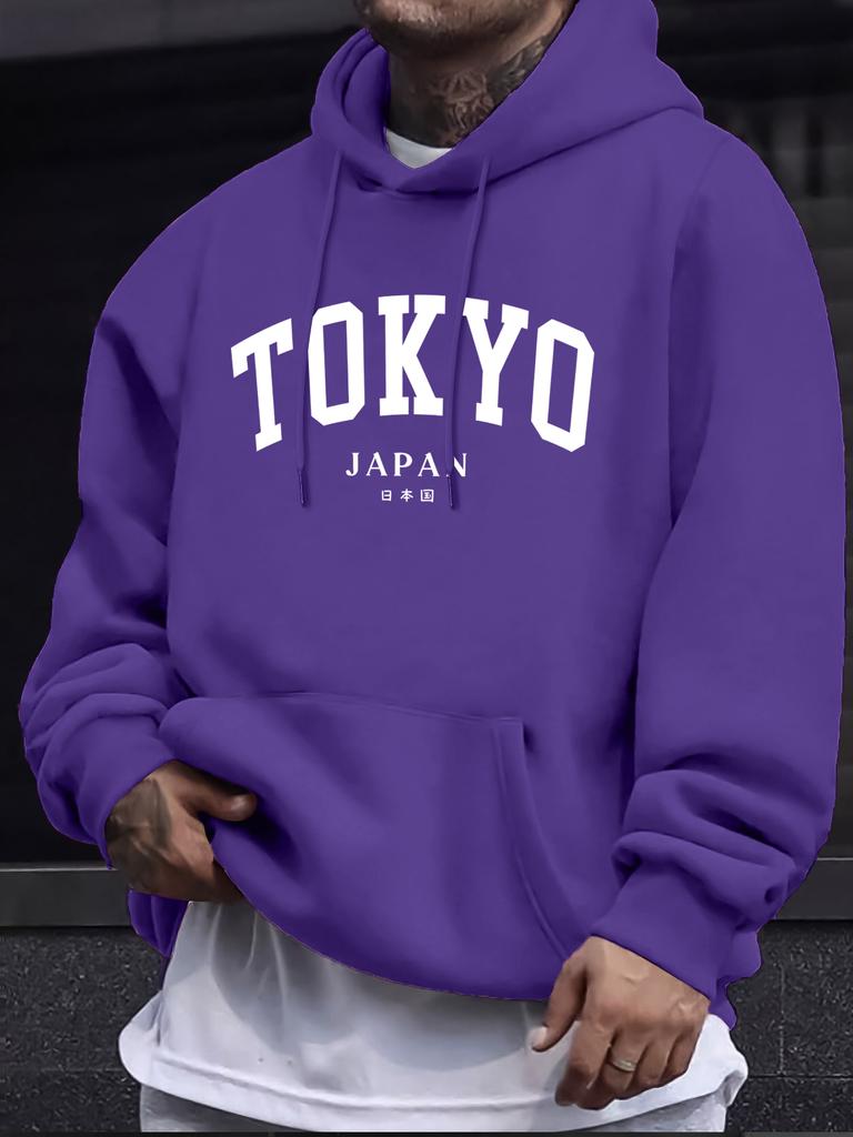 Tokyo Japan Letter Creative Prints Male New Sweatshirt Soft Street Clothing Autumn Long Sleeved Hoodie Casual Comfortable Top
