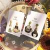 Fashion Asymmetric Cute Enamel Zinc Zinc Alloy Stud Earrings Animals pendants earrings Cup Cat Light Bulb Cat