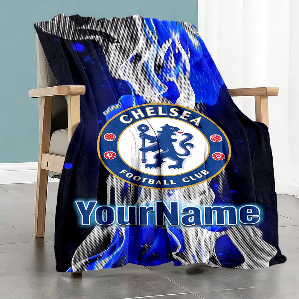 Chelsea Customize Your Name Blanket Multi-purpose Personalized Blanket Soft & Cozy for Office Bedding Chair Couch Four Seasons Universal